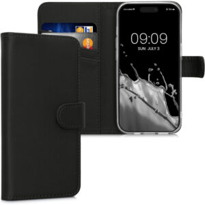 Extra beschermend boek-hoesje met lederen look (voor alle iPhones)